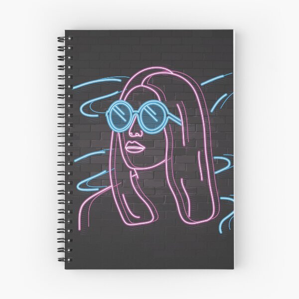 Aperçu de l'œuvre Neon Girl rose et bleu créée et vendue par Graphzzzillaa.