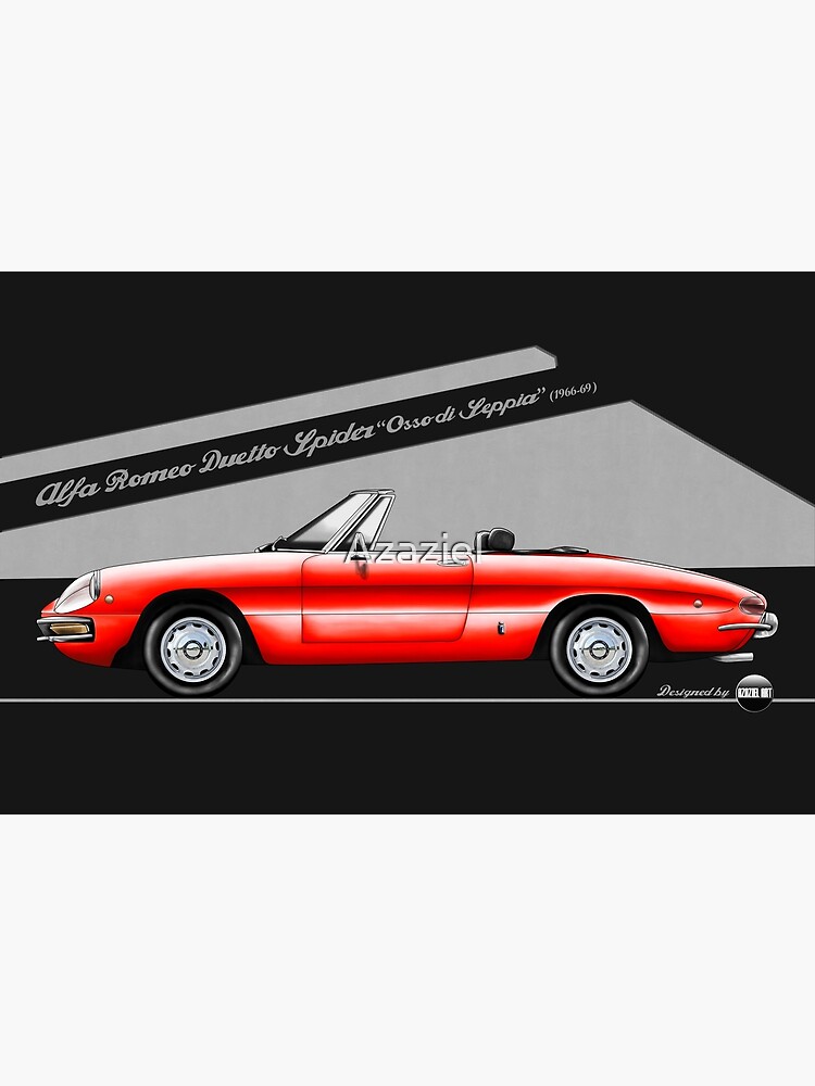 Alfa Romeo Duetto Spider Osso Di Seppia Farina Red Poster By Azaziel