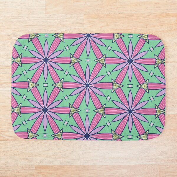 Item preview, Abstract flowers on green background pattern for decor designed and sold by SychEvaartist.