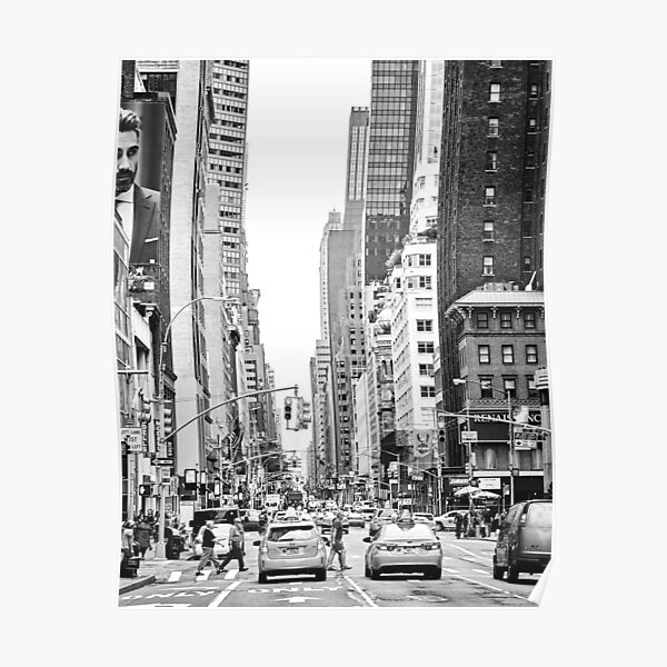New York Streets, Streets, New York, Black and White, Streets Poster