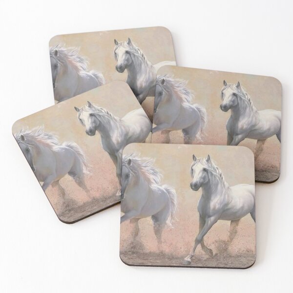 Item preview,  illustration of white galloping horses designed and sold by 42youbest.