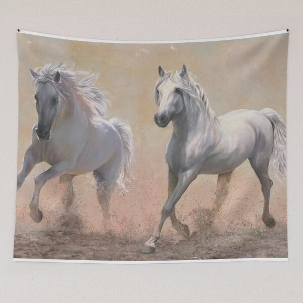 Item preview,  illustration of white galloping horses designed and sold by 42youbest.