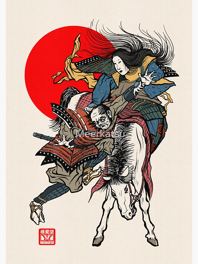 Japanese Female Warrior Tomoe Gozen Sticker For Sale By Meerkatsu