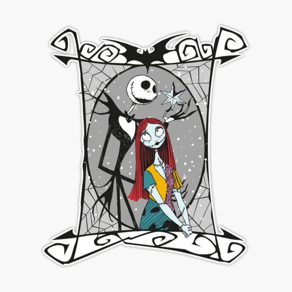 Jack Skellington and Sally - Shadow On The Moon Sticker by 11UponaTime