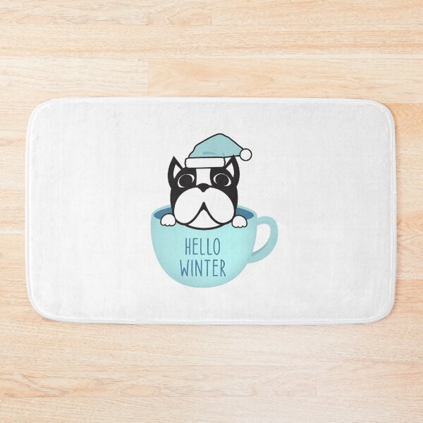 Item preview, Cute Boston Terrier Merry Christmas Funny Hello Winter Essential T-Shirt designed and sold by PilaStudio.