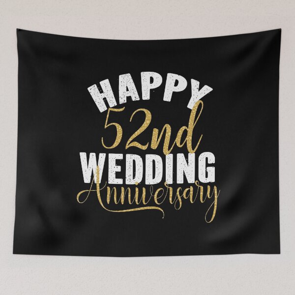 Item preview, Happy 52nd Wedding Anniversary Matching Gift For Couples graphic designed and sold by Grabitees.