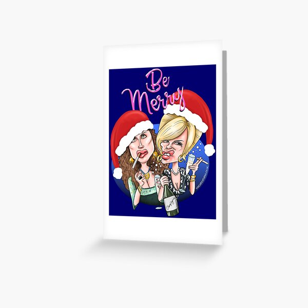 Ab Fab Christmas Themed Cartoon Greeting Card