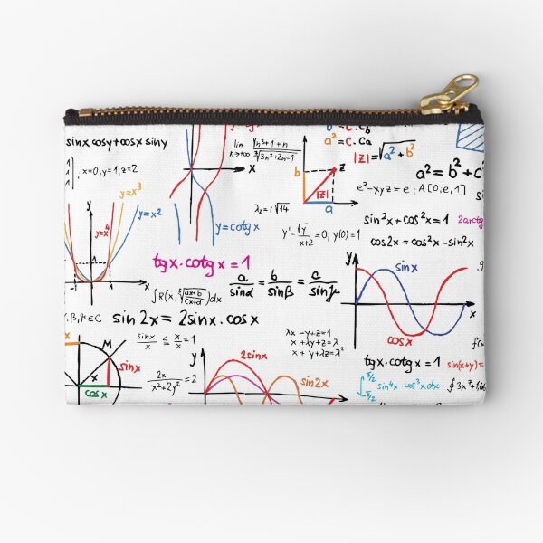 Mathematics Formulas Numbers Zipper Pouch