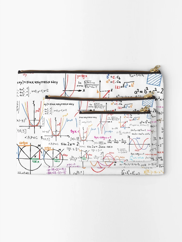 Thumbnail 2 of 4, Zipper Pouch, Mathematics Formulas Numbers designed and sold by CroDesign.