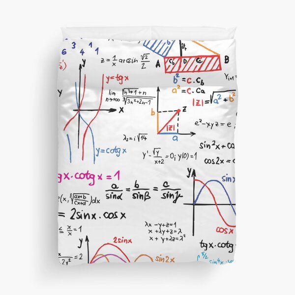 Mathematics Formulas Numbers Duvet Cover