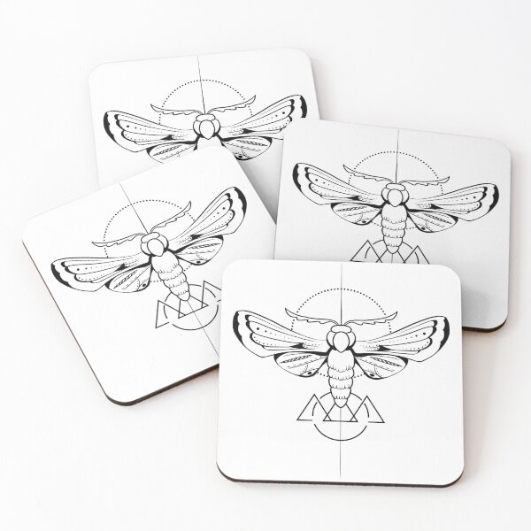 Item preview, pink and purple moth sacred geometry circle and three triangles, beautiful insect, line drawing, sketch, fly free and high through inner nature designed and sold by Mariuki Flow.