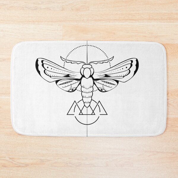 Item preview, pink and purple moth sacred geometry circle and three triangles, beautiful insect, line drawing, sketch, fly free and high through inner nature designed and sold by Mariuki Flow.