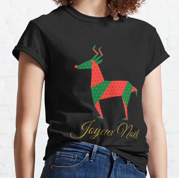 Christmas themed design, Joyeux Noel, Red noes reindeer Classic T-Shirt