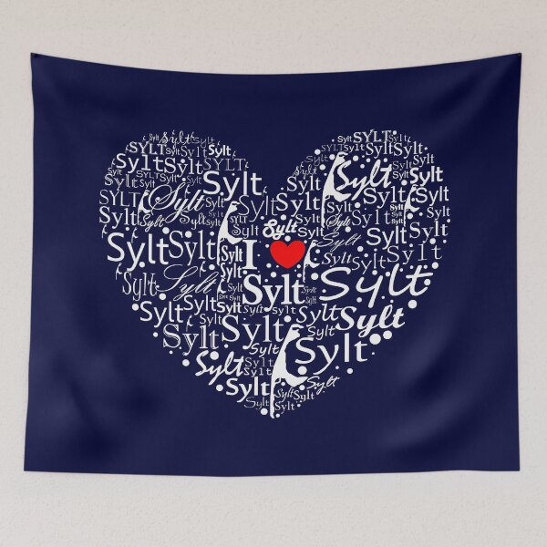 Item preview, Sylt heart made of words white red designed and sold by Noven21.