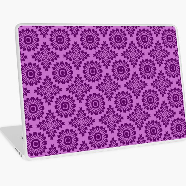 Blumenornament barock violet 21102020 in Groß Laptop Folie