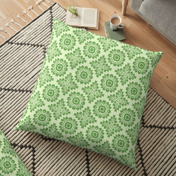 Flower ornament baroque light green 21102020 in Big Floor Pillow