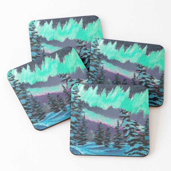 Item preview, Winter Polar Lights Night Forest Landscape designed and sold by yellowgallery.