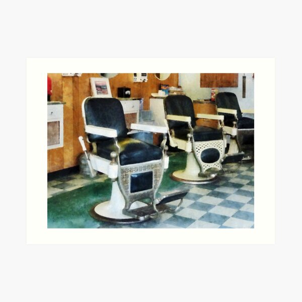 Barber Chair Und Flaschen Hair Tonic Kunstdruck Von Sudap0408