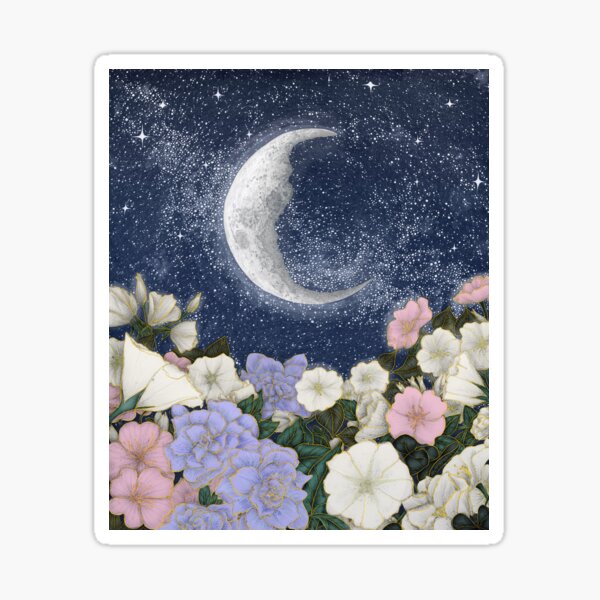Mondschein im Garten Sticker