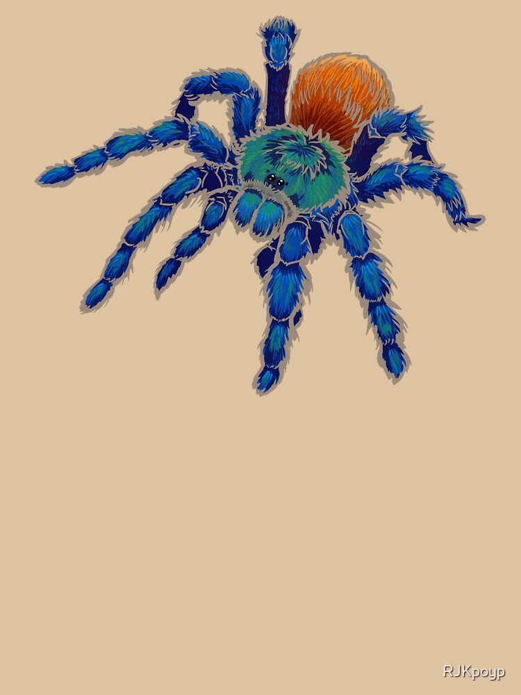 Greenbottle Blue Tarantula with Khaki Outline
