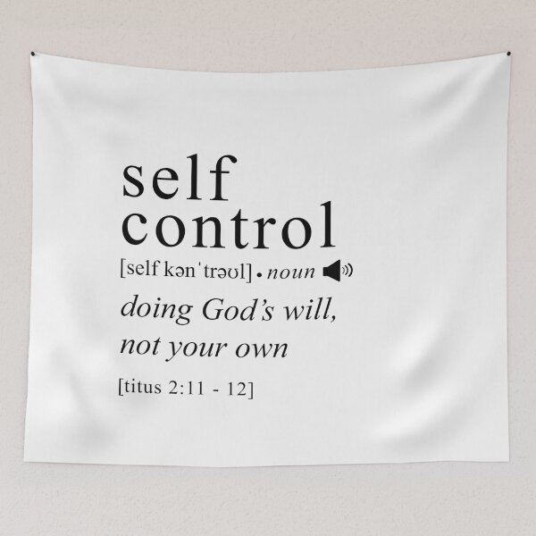 Item preview, SELF CONTROL Christian Bible Dictionary Definition Titus 2:11-12 designed and sold by colourmesouth.