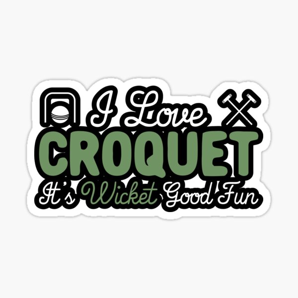 Vista previa del artículo con la obra «Me encanta el croquet - Es Wicket Good Fun - Juego de croquet», diseñado y vendido por Dan66.