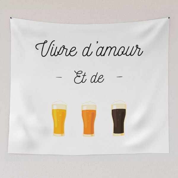 Item preview, Live on love and beer, humor designed and sold by Curlyhaire.