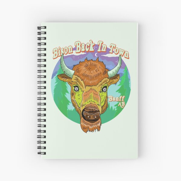 Bison back in Banff Spiral Notebook