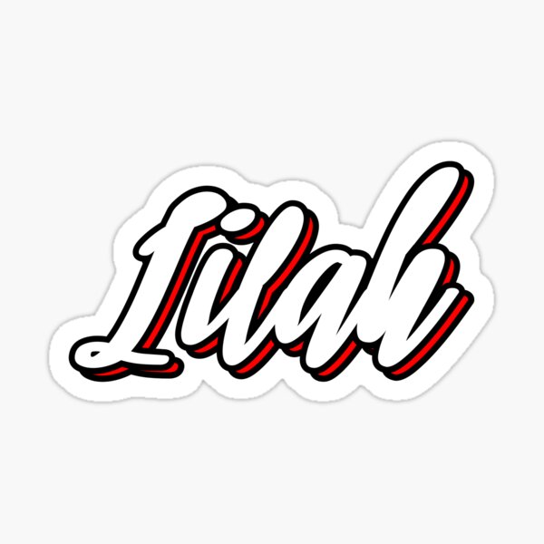 "Lilah first name hand lettering design" Sticker for Sale by sulies