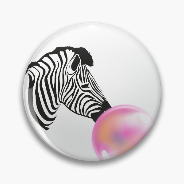 Item preview, Zebra Bubble Gum Funny Cute Animal Print Pink Black N White designed and sold by peachyline.