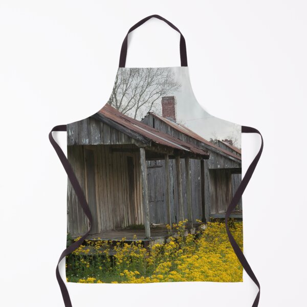 Item preview, Old Slave Quarters in Louisana with yellow wild flowers designed and sold by Allen Penton.