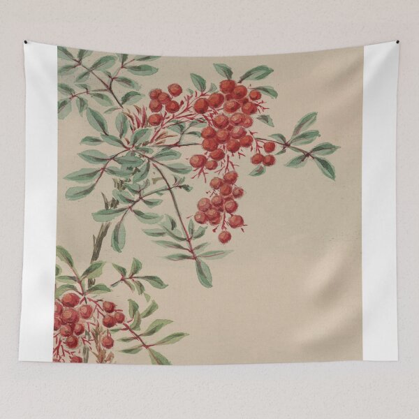 Item preview, Chinese art print - branches with red berries - asian drawing designed and sold by Kallandra.