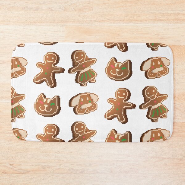 Item preview, 4 Cute Pixel Art Christmas Gingerbreads Dog/Cat/Woman/Man designed and sold by MM-Pink.
