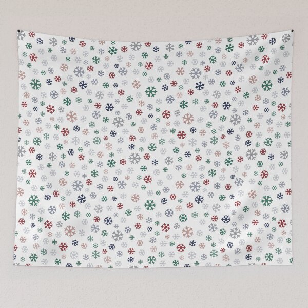 Item preview, Winter pattern from colorful snowflakes on white designed and sold by colorofmagic.