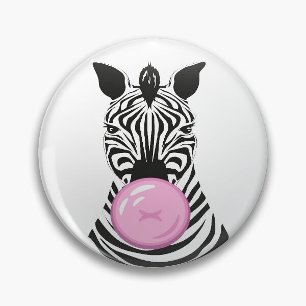 Item preview, Zebra Bubble Gum Funny Cute Animal Print Black N White Pink designed and sold by peachyline.