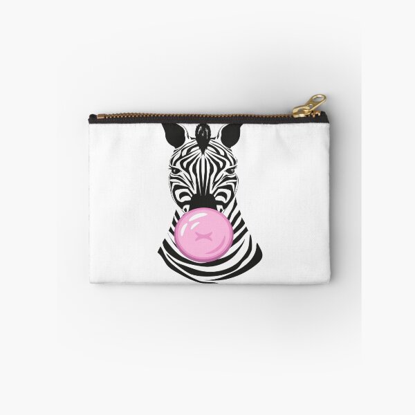 Item preview, Zebra Bubble Gum Funny Cute Animal Print Black N White Pink designed and sold by peachyline.