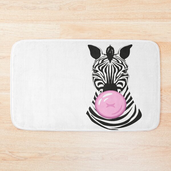 Item preview, Zebra Bubble Gum Funny Cute Animal Print Black N White Pink designed and sold by peachyline.