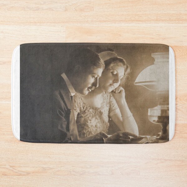 Item preview, Vintage loving couple reading with oil lamp designed and sold by Photopat.