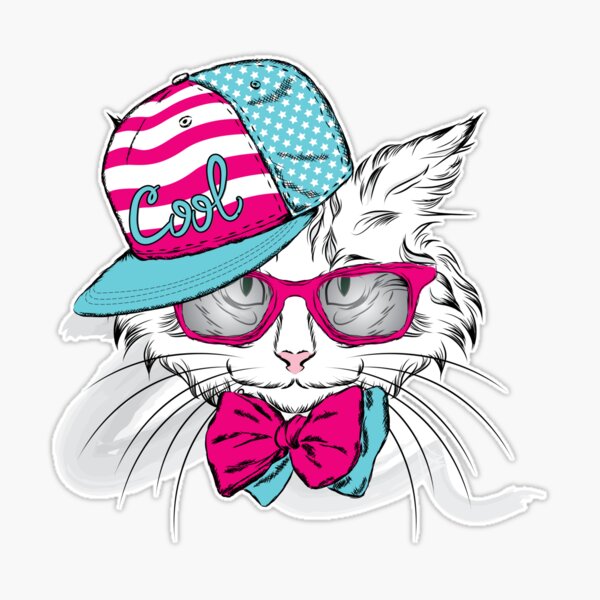 Cute Funny Cats Stickers, Cat Clipart Graphic by Pod Design