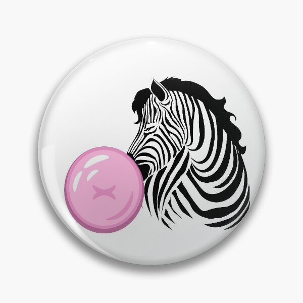 Item preview, Zebra Bubble Gum Cute Animal Print Black N White Pink Funny designed and sold by peachyline.