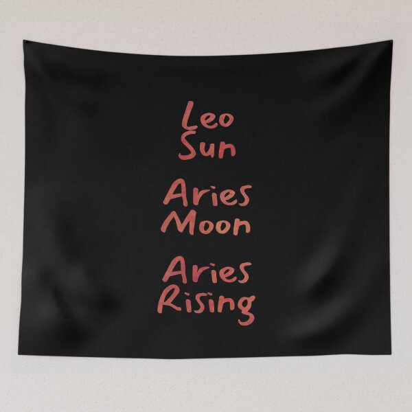 Item preview, Leo Sun Aries Moon Aries Rising Text designed and sold by leomooncreates.