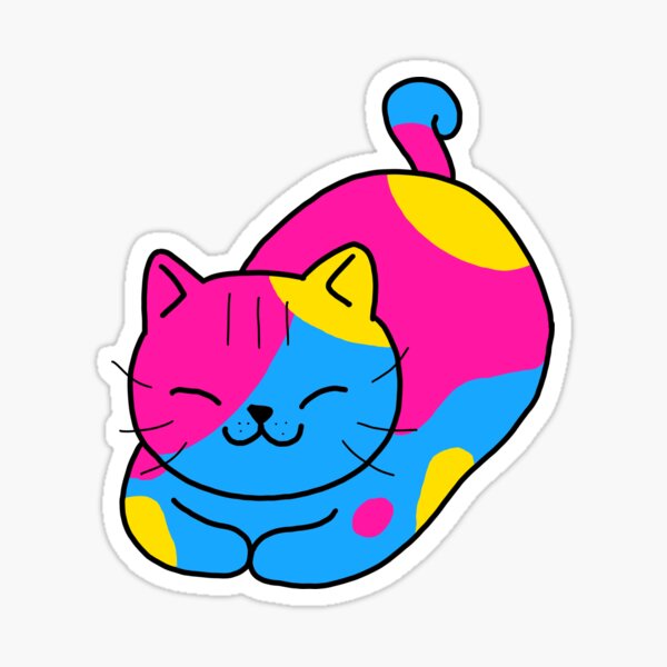 Cute Pansexual Pride Cat Sticker By Micktilio Redbubble 8873