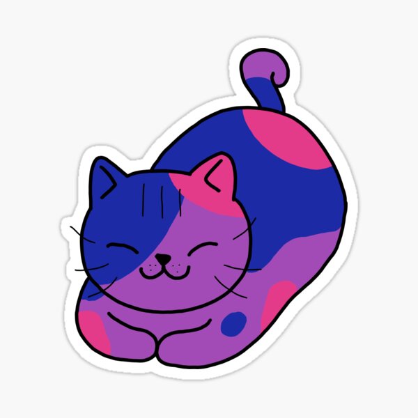 Cute Bisexual Pride Cat Sticker For Sale By Micktilio Redbubble 1692