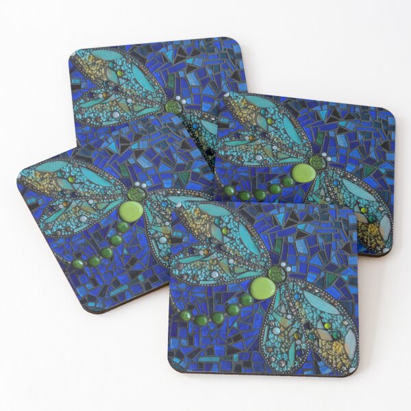 Item preview, Stained glass dragonfly mosaic designed and sold by suespaintroom.