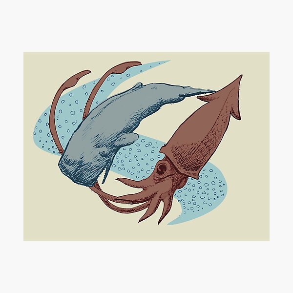 Item preview, Sperm Whale vs Giant Squid designed and sold by silverman00.