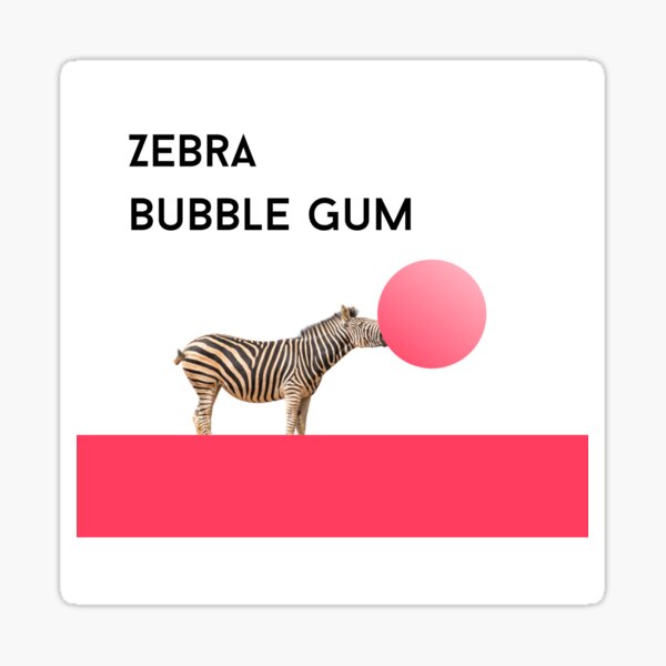 "Zebra Bubble Gum Pink Stripe Design" Sticker for Sale by