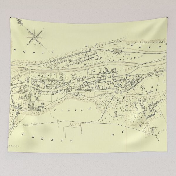 Item preview, Galashiels | Historic map from 1851 designed and sold by yourscotborders.