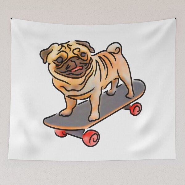 Item preview, skateboarding pug designed and sold by Xdelacra.