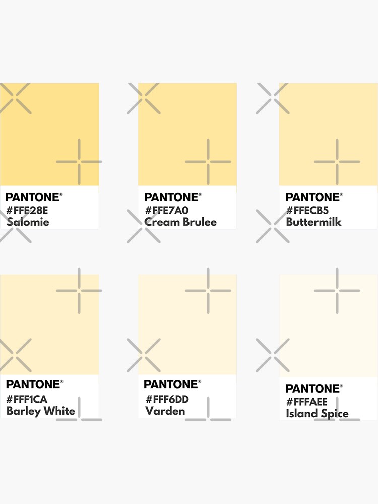 Pastel Yellow Palette Pantone Color Swatch Sticker For Sale By