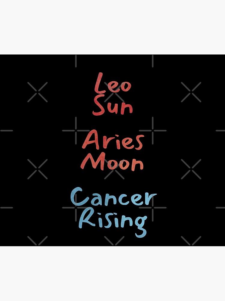 "Leo Sun Aries Moon Cancer Rising Text" Poster by leomooncreates Redbubble